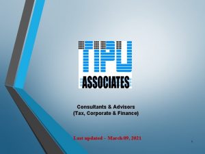 Consultants Advisors Tax Corporate Finance Last updated March