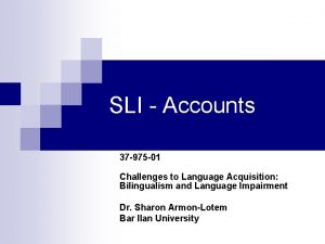 SLI Accounts 37 975 01 Challenges to Language