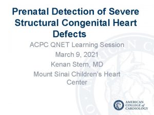 Prenatal Detection of Severe Structural Congenital Heart Defects