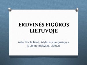 ERDVINS FIGROS LIETUVOJE Asta Povilaitien Alytaus suaugusij ir