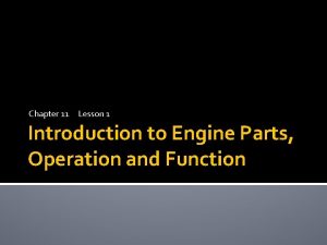 Chapter 11 Lesson 1 Introduction to Engine Parts