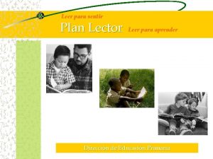 Leer para sentir Plan Lector Leer para aprender