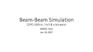 BeamBeam Simulation CEPC100 km limit crabwaist ZHANG Yuan