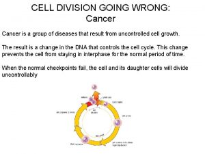 CELL DIVISION GOING WRONG 2 7 Cancer is