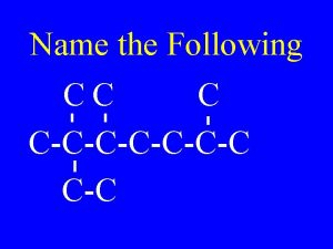 Name the Following CC C CCCC CC Stereochemistry