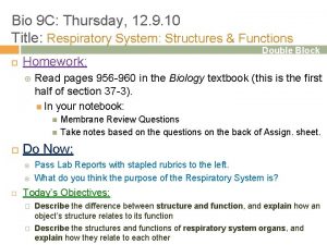 Bio 9 C Thursday 12 9 10 Title