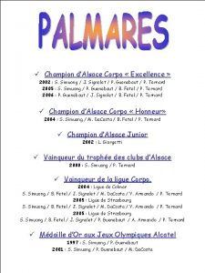 Champion dAlsace Corpo Excellence 2002 S Simuong J