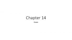 Chapter 14 Gases Ideal Gas Law PVn RT