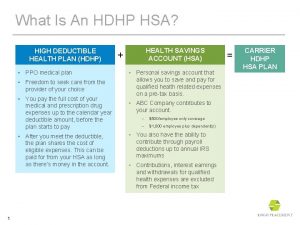 What Is An HDHP HSA HIGH DEDUCTIBLE HEALTH