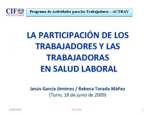 Programa de Actividades para los Trabajadores ACTRAV LA