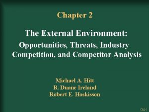 Chapter 2 The External Environment Opportunities Threats Industry