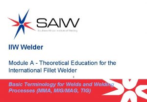 IIW Welder Module A Theoretical Education for the