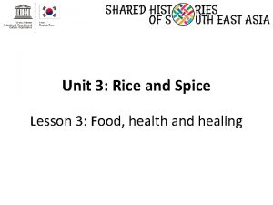 Unit 3 Rice and Spice Lesson 3 Food