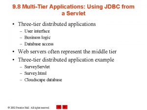 9 8 MultiTier Applications Using JDBC from a