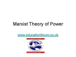 Marxist Theory of Power www educationforum co uk