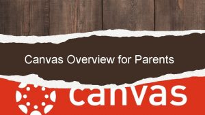 Canvas Overview for Parents What is Canvas Canvas