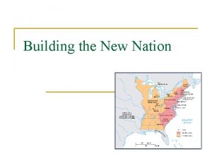 Building the New Nation The Confederation and the