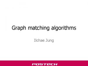Graph matching algorithms Ilchae Jung Object matching Slide