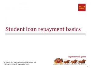 Student loan repayment basics 2018 Wells Fargo Bank