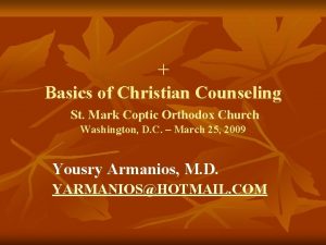 Basics of Christian Counseling St Mark Coptic Orthodox