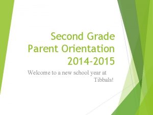 Second Grade Parent Orientation 2014 2015 Welcome to