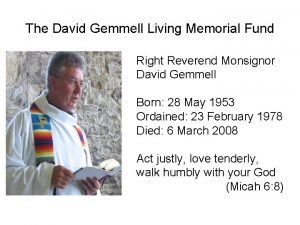 The David Gemmell Living Memorial Fund Right Reverend