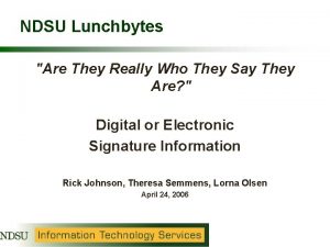 NDSU Lunchbytes Are They Really Who They Say