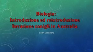 Biologia Introduzione ed reintroduzione Invasione conigli in Australia