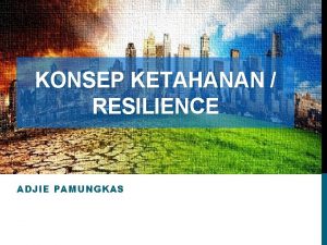 KONSEP KETAHANAN RESILIENCE ADJIE PAMUNGKAS RESILIENCE CCR PROGRAM