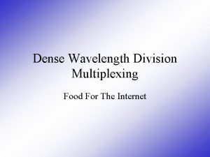 Dense Wavelength Division Multiplexing Food For The Internet