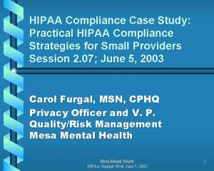 HIPAA Compliance Case Study Practical HIPAA Compliance Strategies