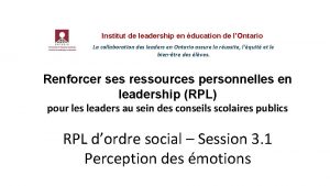 Institut de leadership en ducation de lOntario La