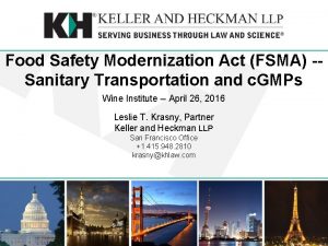 Food Safety Modernization Act FSMA Sanitary Transportation and