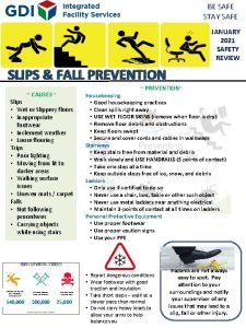 BE SAFE STAY SAFE JANUARY 2021 SAFETY REVIEW