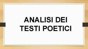 ANALISI DEI TESTI POETICI A ZANTE di Ugo