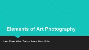 Elements of Art Photography Line Shape Value Texture