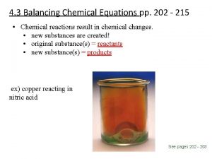 4 3 Balancing Chemical Equations pp 202 215