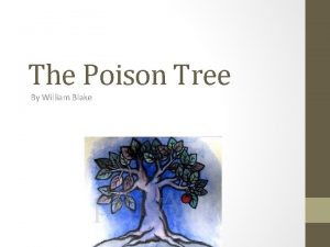 The Poison Tree By William Blake William Blake