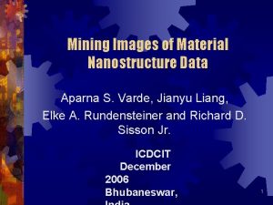 Mining Images of Material Nanostructure Data Aparna S