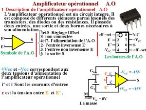 Amplificateur oprationnel A O 1 Description de lamplificateur