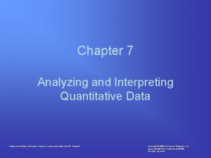 Chapter 7 Analyzing and Interpreting Quantitative Data Power