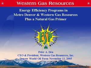 Energy Efficiency Programs in Metro Denver Western Gas