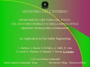 MINISTERO DELLINTERNO DIPARTIMENTO DEI VIGILI DEL FUOCO DEL