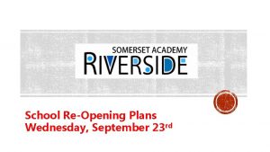 School ReOpening Plans Wednesday September 23 rd REOPENING