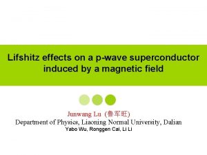Lifshitz effects on a pwave superconductor induced by