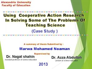 Alexandria University Faculty of Education Using Cooperative Action