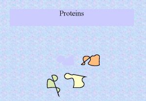 Proteins WE SHALL LOOK AT PROTEIN SYNTHESIS CONSIDER