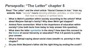 Persepolis The Letter chapter 5 Read The Letter