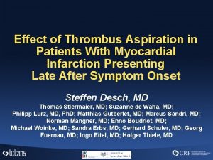 Effect of Thrombus Aspiration in Patients With Myocardial