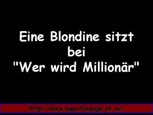 Eine Blondine sitzt bei Wer wird Millionr http